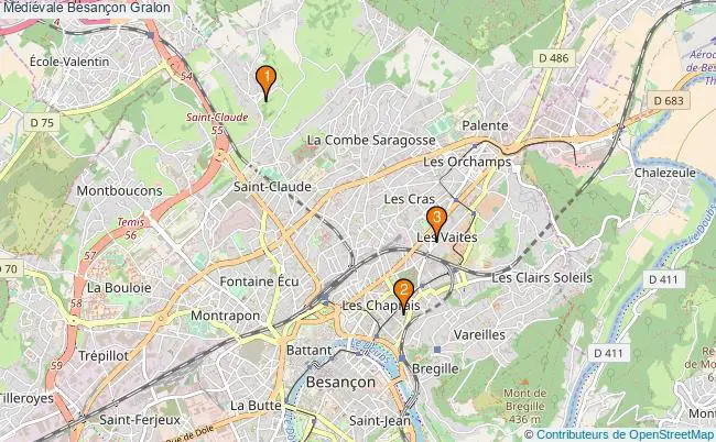 plan Médiévale Besançon Associations médiévale Besançon : 3 associations