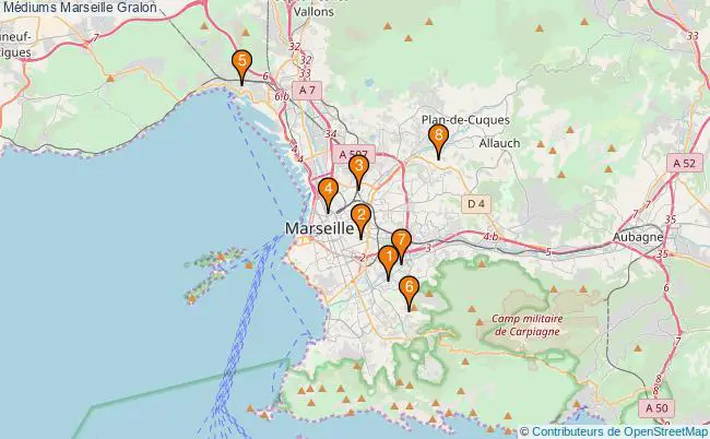 plan Médiums Marseille Associations médiums Marseille : 8 associations