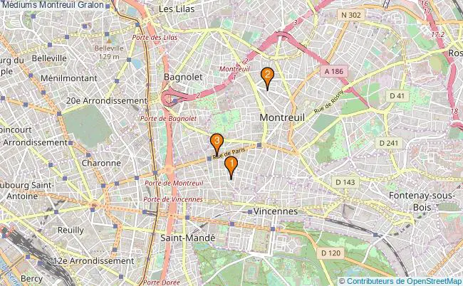 plan Médiums Montreuil Associations médiums Montreuil : 4 associations