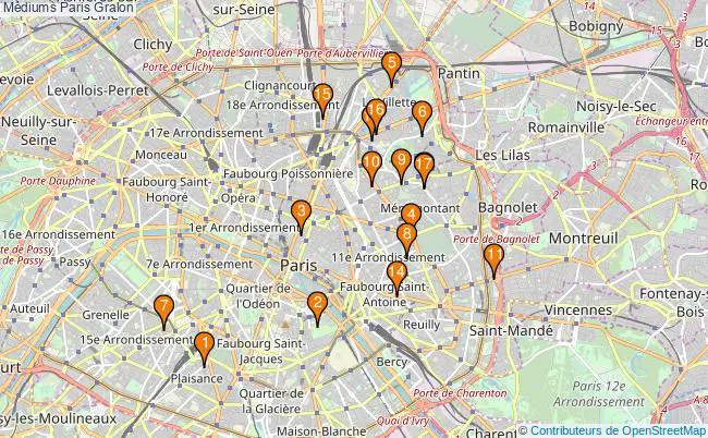 plan Médiums Paris Associations médiums Paris : 29 associations