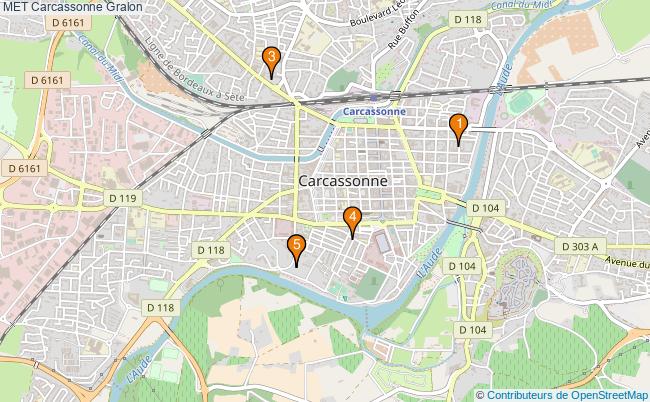 plan MET Carcassonne Associations MET Carcassonne : 4 associations