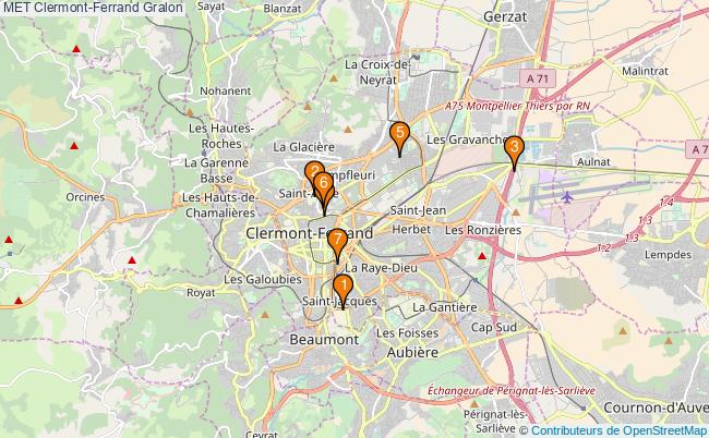 plan MET Clermont-Ferrand Associations MET Clermont-Ferrand : 11 associations