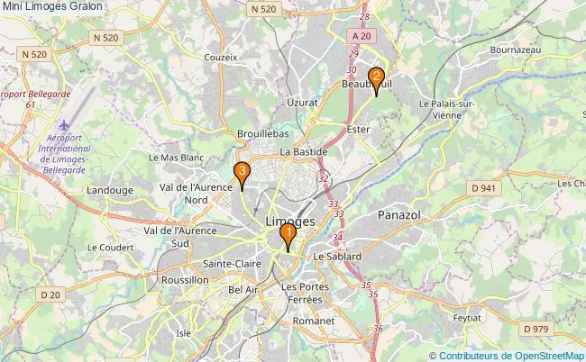 plan Mini Limoges Associations Mini Limoges : 2 associations