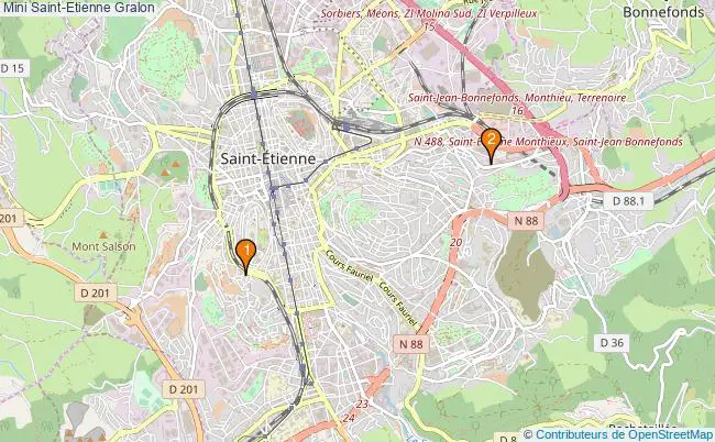 plan Mini Saint-Etienne Associations Mini Saint-Etienne : 3 associations
