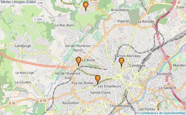 plan Minitel Limoges Associations Minitel Limoges : 4 associations