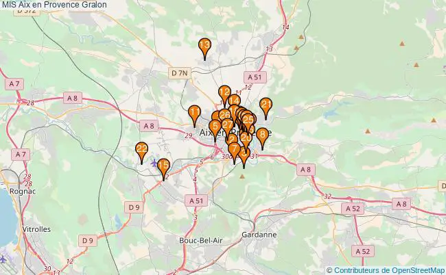 plan MIS Aix en Provence Associations MIS Aix en Provence : 27 associations