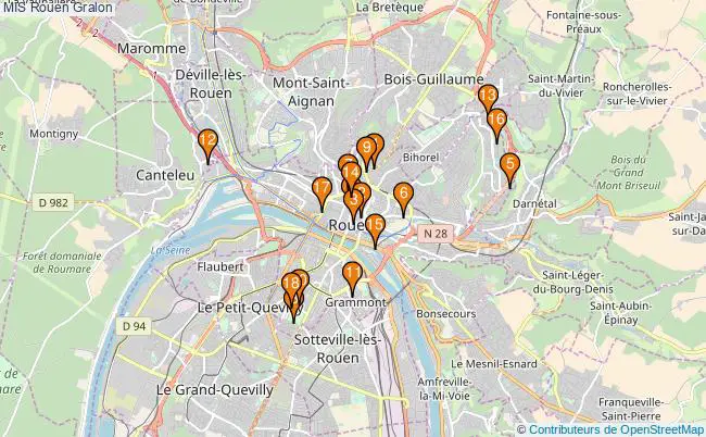 plan MIS Rouen Associations MIS Rouen : 16 associations