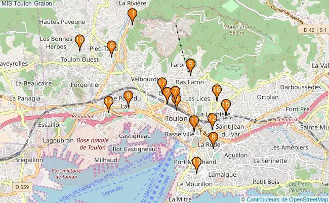 plan MIS Toulon Associations MIS Toulon : 21 associations