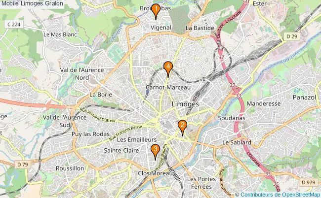 plan Mobile Limoges Associations Mobile Limoges : 4 associations