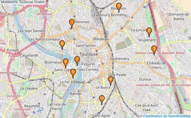 plan Modélisme Toulouse Associations modélisme Toulouse : 12 associations