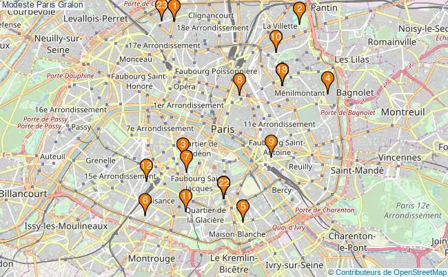 plan Modeste Paris Associations Modeste Paris : 23 associations