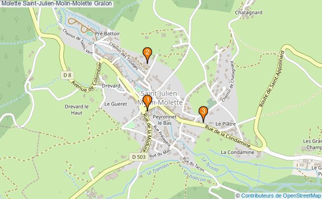 plan Molette Saint-Julien-Molin-Molette Associations molette Saint-Julien-Molin-Molette : 3 associations