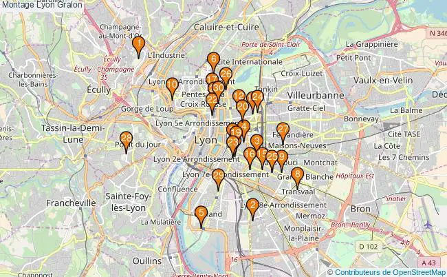 plan Montage Lyon Associations montage Lyon : 48 associations