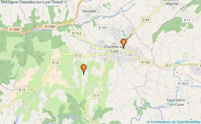 plan Montagne Chazelles-sur-Lyon Associations Montagne Chazelles-sur-Lyon : 2 associations