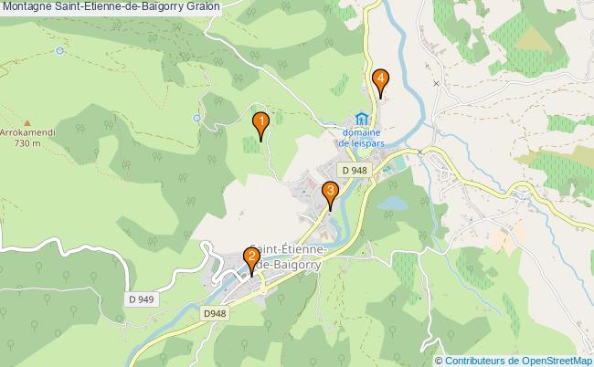 plan Montagne Saint-Etienne-de-Baïgorry Associations Montagne Saint-Etienne-de-Baïgorry : 4 associations