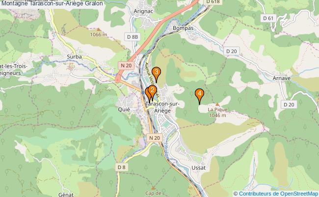 plan Montagne Tarascon-sur-Ariège Associations Montagne Tarascon-sur-Ariège : 4 associations