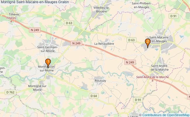 plan Montigné Saint-Macaire-en-Mauges Associations Montigné Saint-Macaire-en-Mauges : 3 associations
