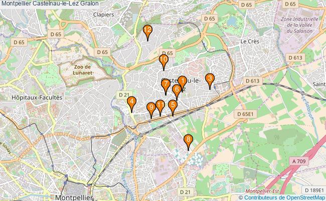 plan Montpellier Castelnau-le-Lez Associations Montpellier Castelnau-le-Lez : 16 associations