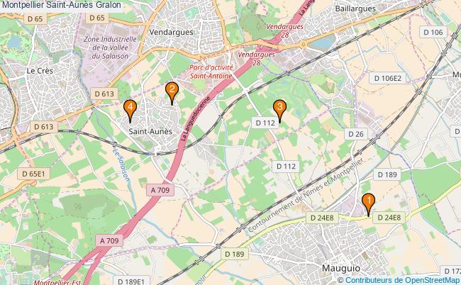 plan Montpellier Saint-Aunès Associations Montpellier Saint-Aunès : 3 associations