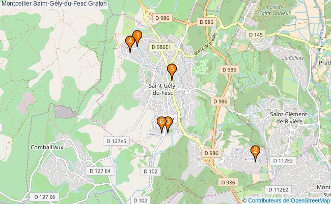 plan Montpellier Saint-Gély-du-Fesc Associations Montpellier Saint-Gély-du-Fesc : 6 associations