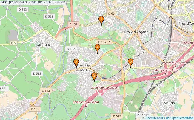 plan Montpellier Saint-Jean-de-Védas Associations Montpellier Saint-Jean-de-Védas : 4 associations