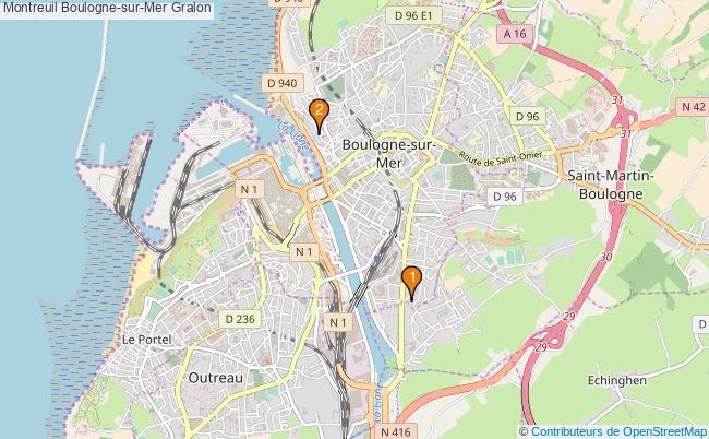 plan Montreuil Boulogne-sur-Mer Associations Montreuil Boulogne-sur-Mer : 3 associations