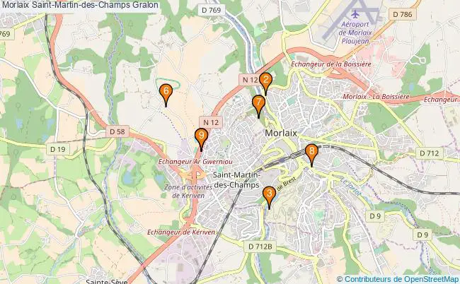 plan Morlaix Saint-Martin-des-Champs Associations Morlaix Saint-Martin-des-Champs : 8 associations