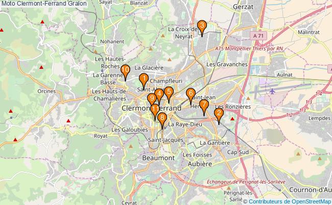 plan Moto Clermont-Ferrand Associations moto Clermont-Ferrand : 12 associations
