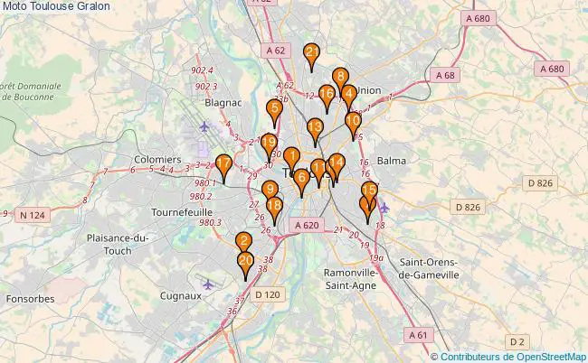 plan Moto Toulouse Associations moto Toulouse : 25 associations
