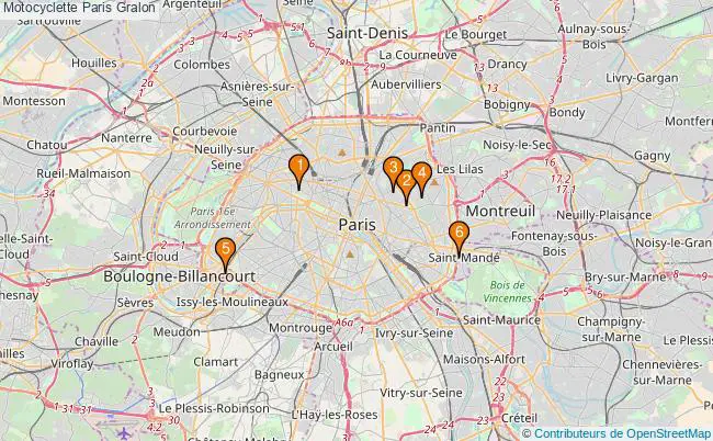 plan Motocyclette Paris Associations motocyclette Paris : 6 associations