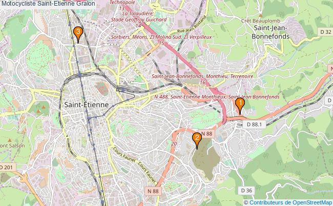 plan Motocycliste Saint-Etienne Associations motocycliste Saint-Etienne : 3 associations