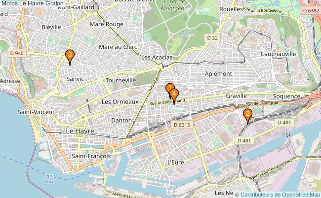 plan Motos Le Havre Associations motos Le Havre : 4 associations