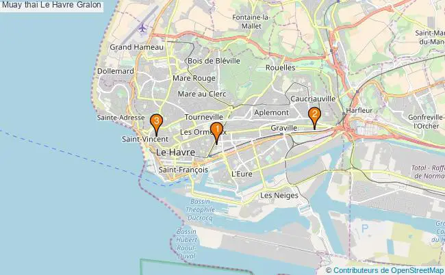 plan Muay thai Le Havre Associations muay thai Le Havre : 4 associations