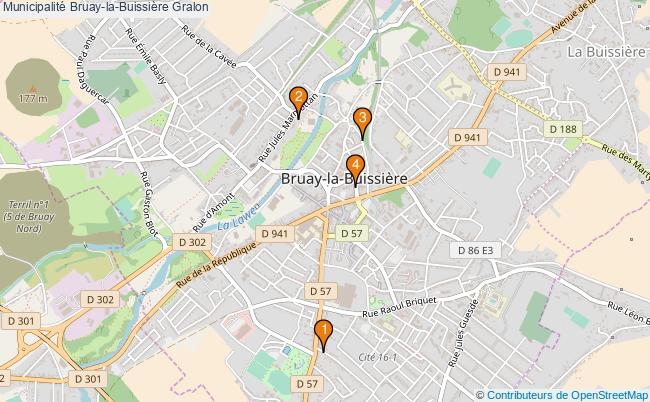 plan Municipalité Bruay-la-Buissière Associations municipalité Bruay-la-Buissière : 5 associations