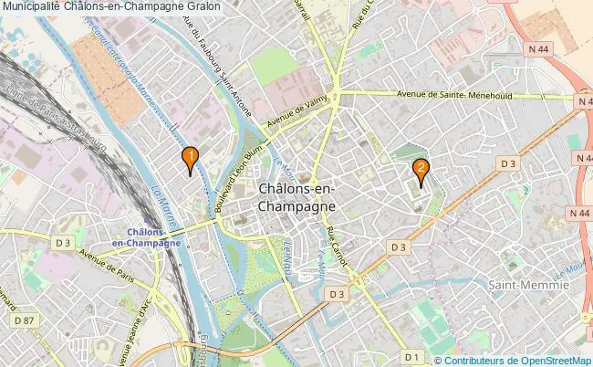plan Municipalité Châlons-en-Champagne Associations municipalité Châlons-en-Champagne : 2 associations