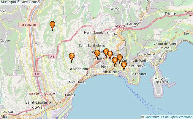 plan Municipalité Nice Associations municipalité Nice : 8 associations