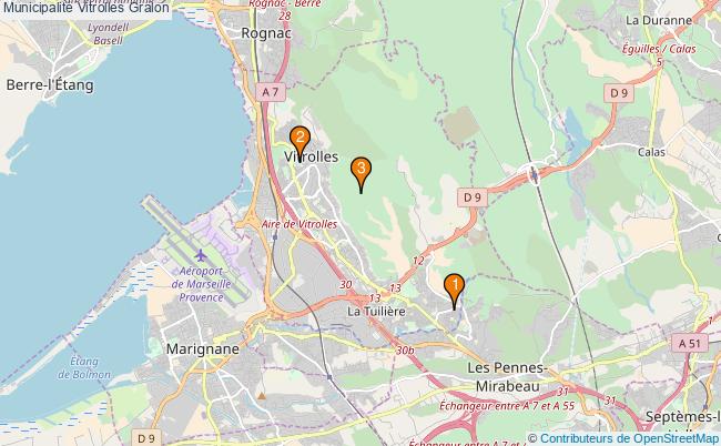 plan Municipalité Vitrolles Associations municipalité Vitrolles : 3 associations