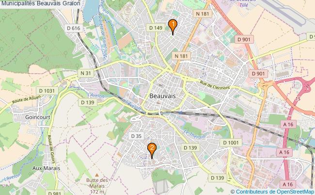 plan Municipalités Beauvais Associations municipalités Beauvais : 2 associations