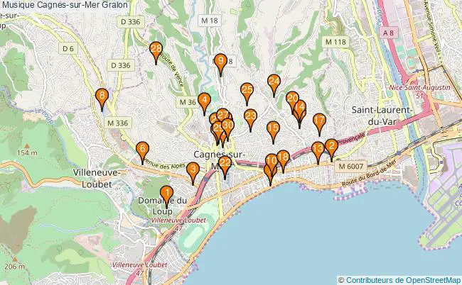 plan Musique Cagnes-sur-Mer Associations musique Cagnes-sur-Mer : 44 associations