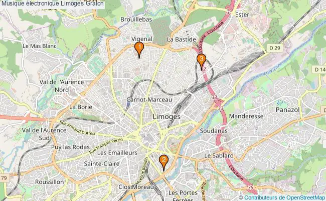 plan Musique électronique Limoges Associations musique électronique Limoges : 3 associations
