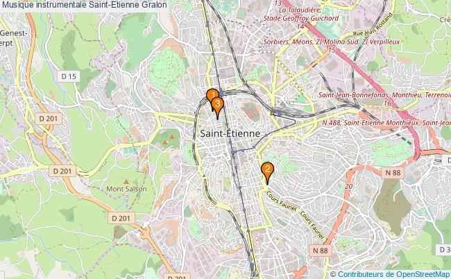 plan Musique instrumentale Saint-Etienne Associations musique instrumentale Saint-Etienne : 3 associations