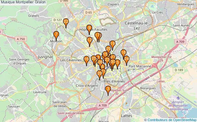 plan Musique Montpellier Associations musique Montpellier : 510 associations