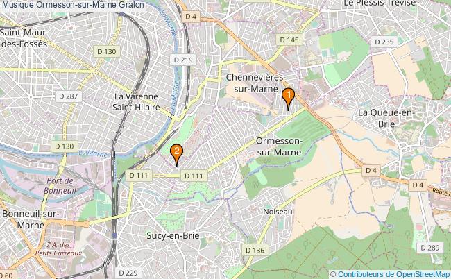 plan Musique Ormesson-sur-Marne Associations musique Ormesson-sur-Marne : 3 associations