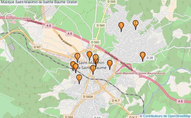 plan Musique Saint-Maximin-la-Sainte-Baume Associations musique Saint-Maximin-la-Sainte-Baume : 25 associations
