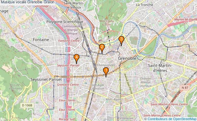 plan Musique vocale Grenoble Associations musique vocale Grenoble : 4 associations