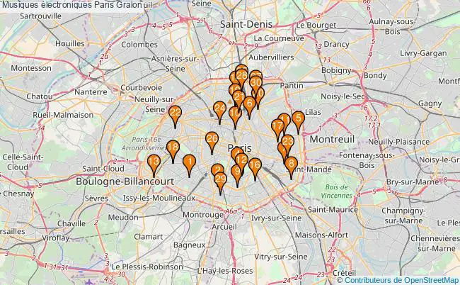 plan Musiques électroniques Paris Associations musiques électroniques Paris : 67 associations