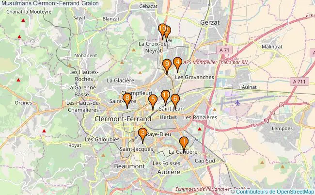 plan Musulmans Clermont-Ferrand Associations musulmans Clermont-Ferrand : 12 associations