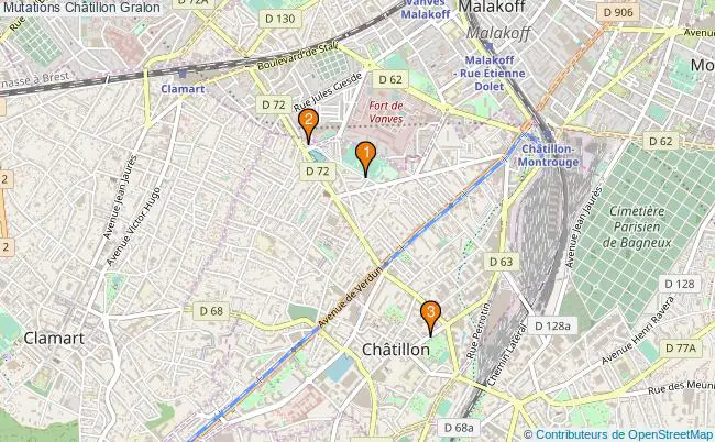 plan Mutations Châtillon Associations mutations Châtillon : 4 associations