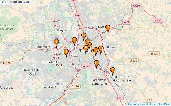 plan Nage Toulouse Associations nage Toulouse : 11 associations