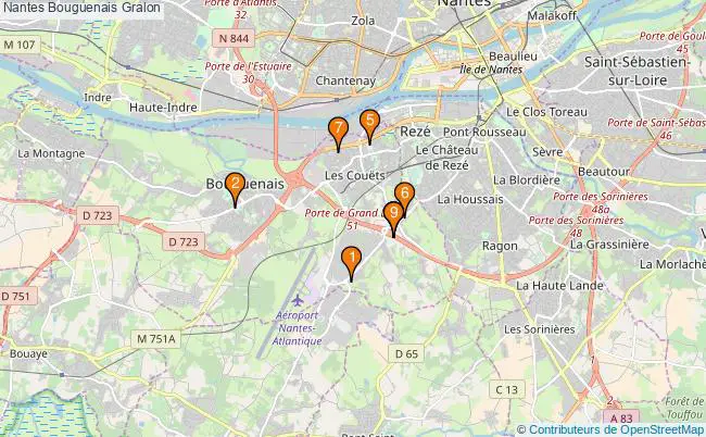 plan Nantes Bouguenais Associations Nantes Bouguenais : 11 associations